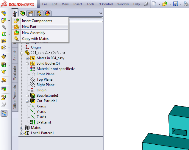 solidworks new virtual part CAD Booster