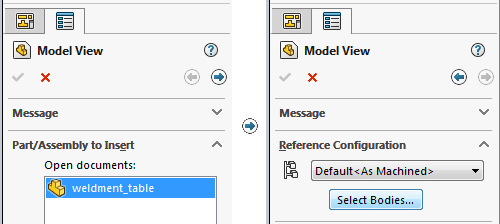 solidworks model view select bodies