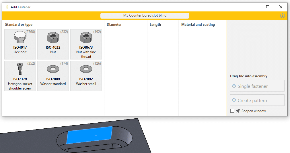 lightning preselect hole get size
