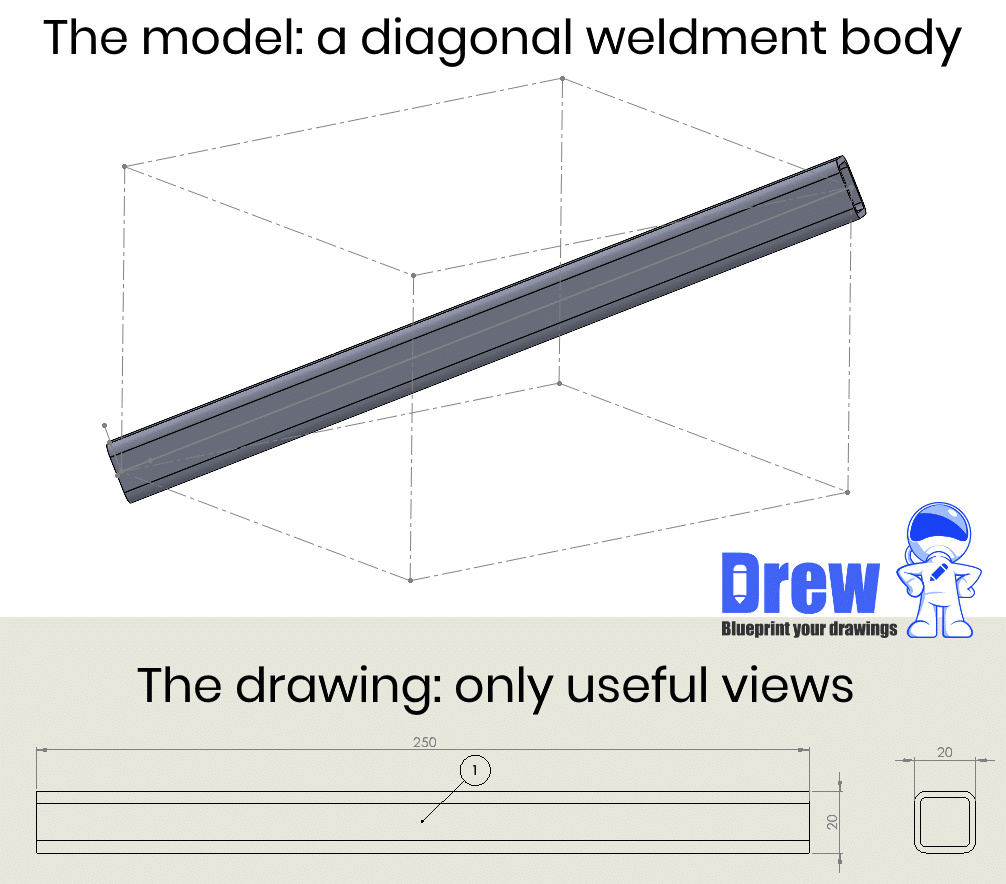 solidworks 3D weldment body view