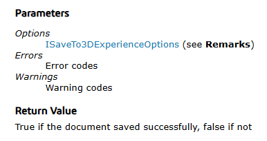 SaveTo3DExperience method bug