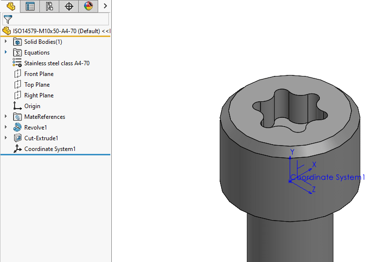 create a coordinate system feature solidworks API