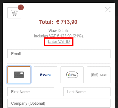 Enter VAT ID