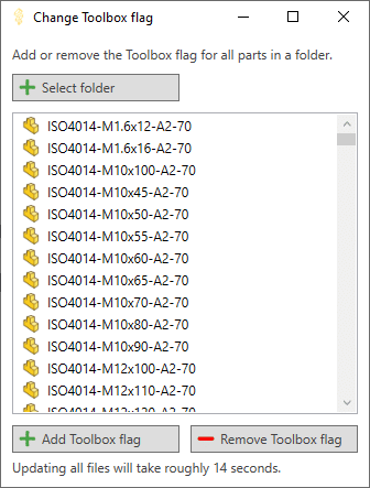 change Toolbox flag tool