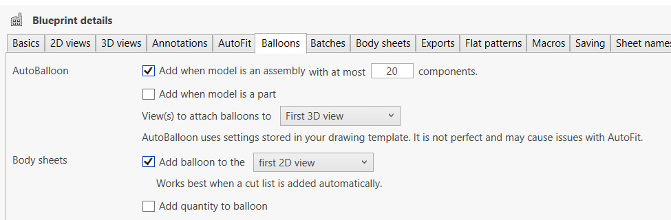 AutoBalloon settings